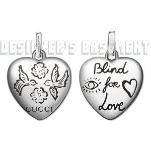 GUCCI Sterling Silver BLIND FOR LOVE pendant charm